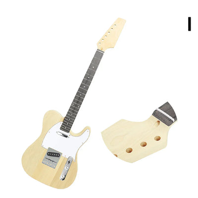 DIY Electric Guitar Kit 6 Strings 22 Frets Basswood Neck Body Electric Guitar DIY Guitarra with Strings Tuner Connecting Cable