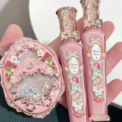 Beauty Glazed  Mirror Flower Lip Gloss  Lipstick Strawberry Rococo Collection Little Angel Lip Cream Lipstick 3.5g