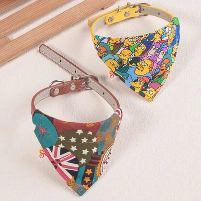 Pet  Collar Leather Scarf Adjustable