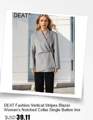 DEAT Fashion Women's Blazer Notched Collar Double Breasted Sequins Full Sleeves Pink Suit Jackets Autumn 2025 New Tide 7AB643