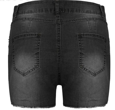 Shorts Denim Washed Women Jeans Tassel Solid High Waist Pockets Sexy Skinny Distressed 2025 Vintage Streetwear Spliced