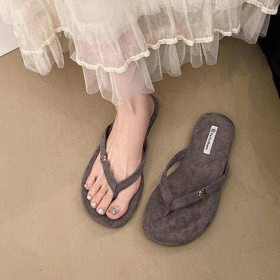 Luxury Designer Woman Flat Slippers Woven with Comfortable Women's Shoes Casual Bottom Slippers 2025 New Summer Women Sandals