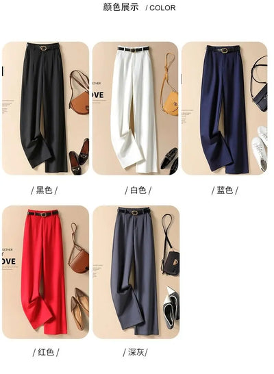 Suit Wide-Leg Pants for Women High Waist Temperament Drooping Wide-Leg Pants 2024 Spring New Loose Casual Trousers Ins