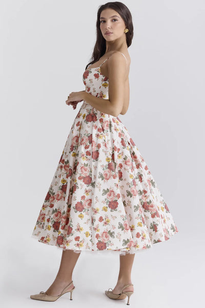Summer haute couture Princess dress French mesh big swing double strap dress woman