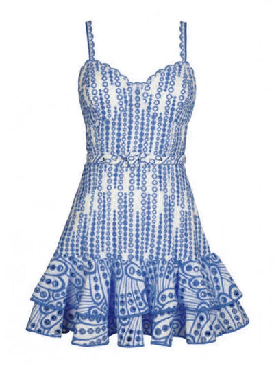 TWOTWINSTYLE Solid Summer Dresses For Women Square Collar Sleeveless High Waist Backless Summer Dress Female Fashion Clothes New