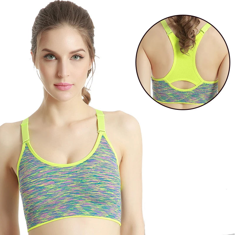 Women Sports Yoga Bra Breathable Quick Dry Top Shockproof Cross Back Push Up Fitness Active Bra Gym Running Bra Sportwear