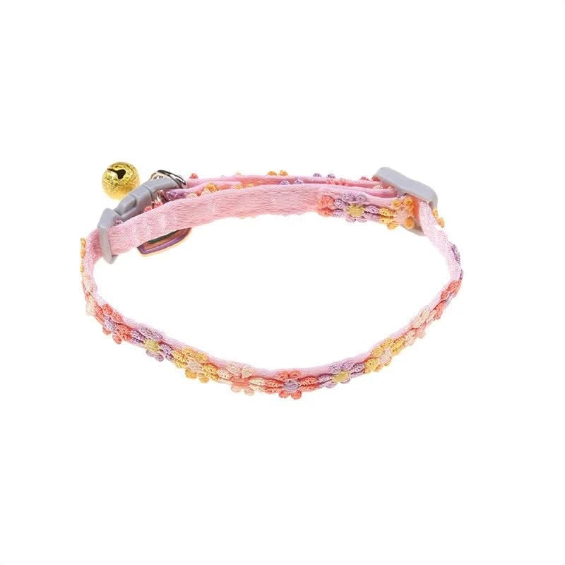 Pet Collar With Bell Cartoon Footprint Colorful Dog Puppy Kitten Collar Adjustable Safety Bell Ring Necklace Pet Accessories