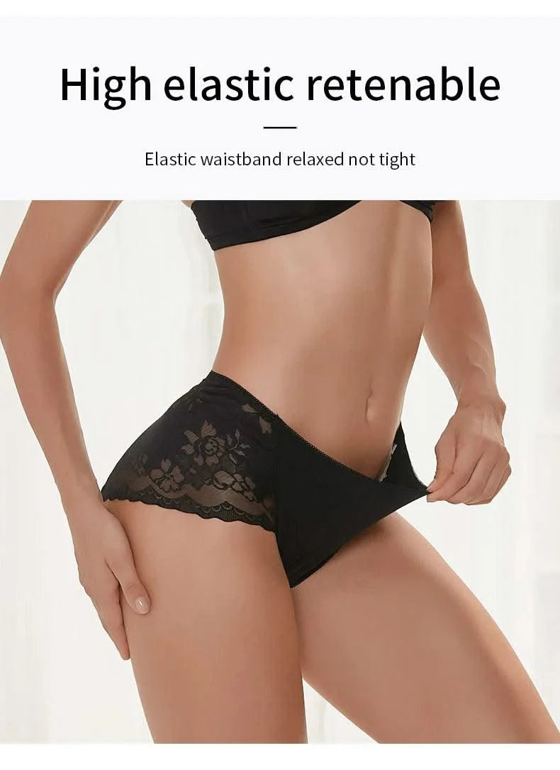 Women's Leak Proof Menstrual Panties lace Breathable SexysWaterproof Mid Waist Physiological Period Seamless  Underwear