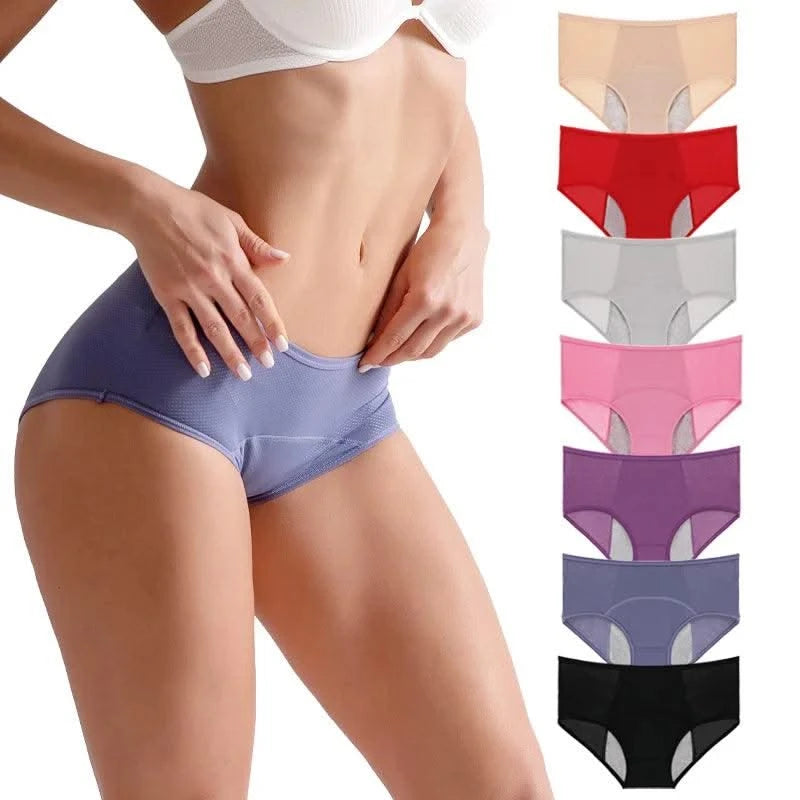 Women Physiological Panties Period Menstrual Underwear Leak Proof with Breathable Hole Lingerie Plus Size L-6XL