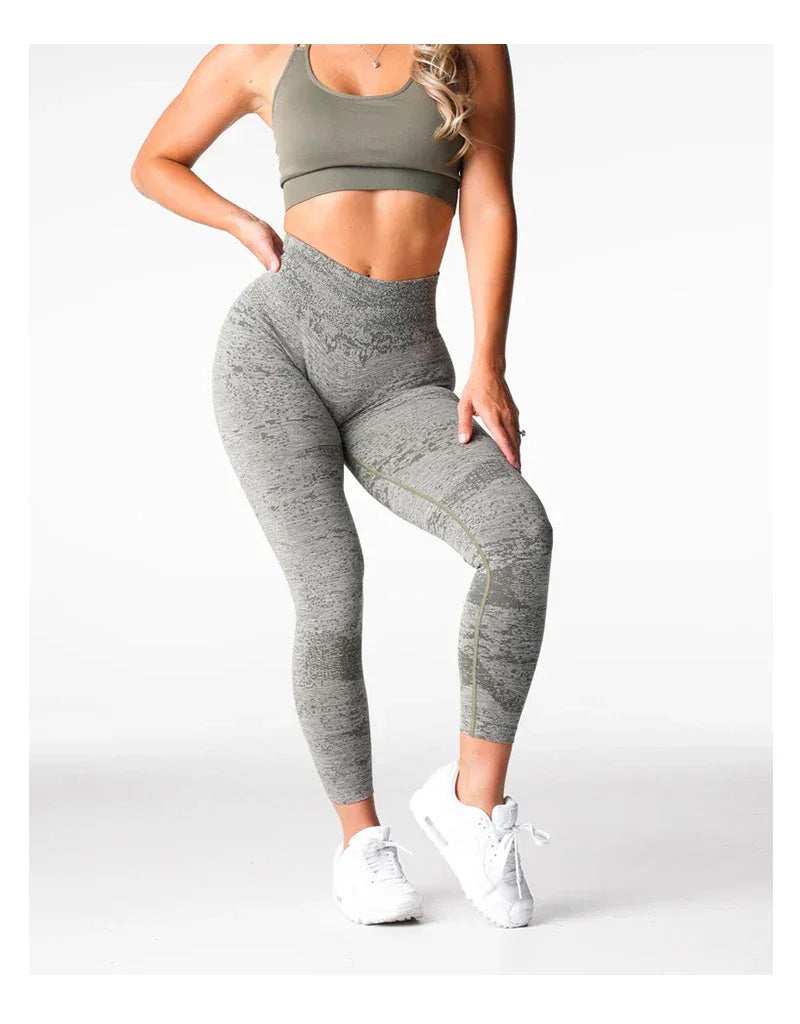 Women Yoga Leggings Hips Lifting Gym  Seamless Sport Pants High Waist Fitness Leggings Bubble Butt Workout Digital Seamless