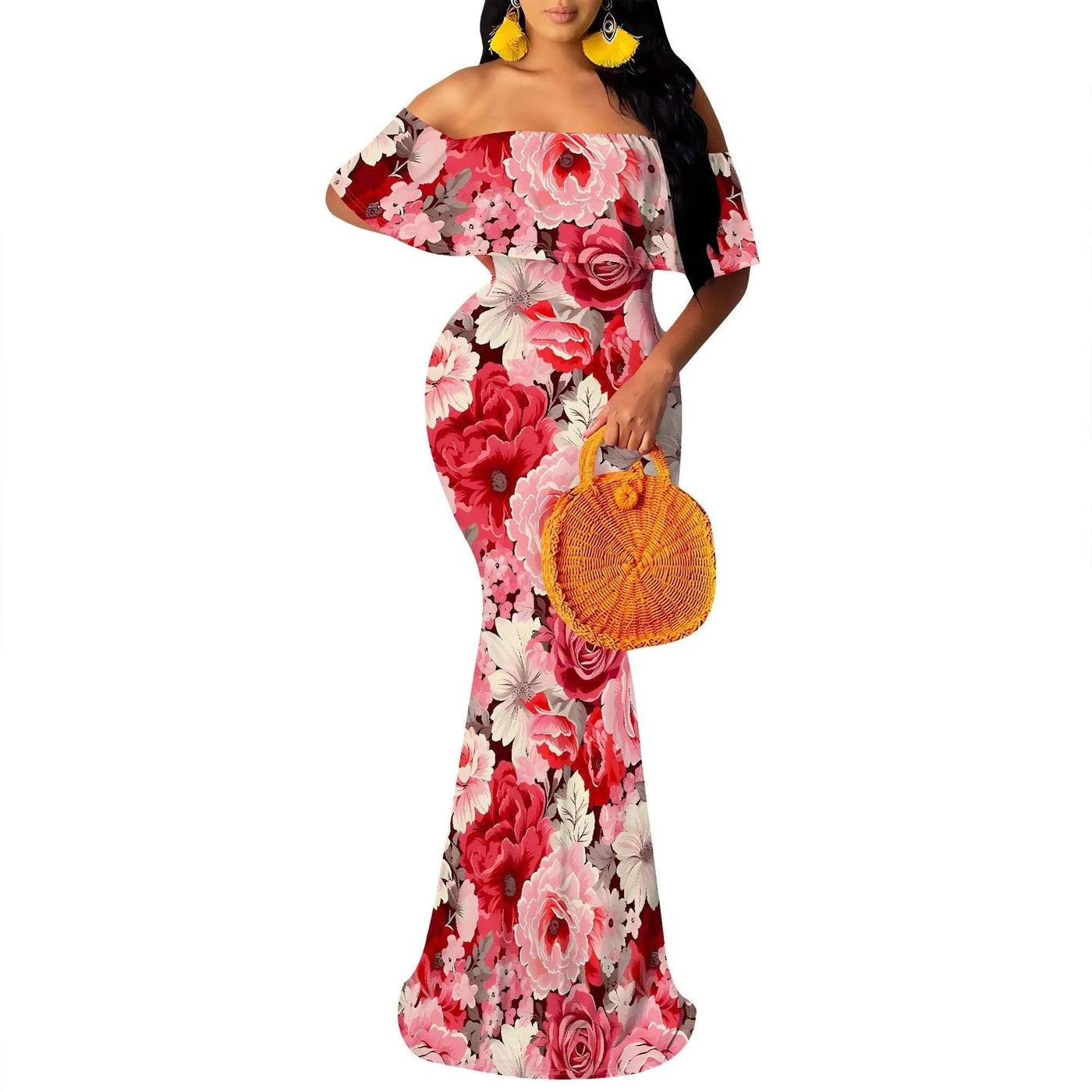 Women's 2025 Summer Trendy Dress Floral Strappy Backless Maxi Dresses Sexy Bodycon Evening Party Long Dress