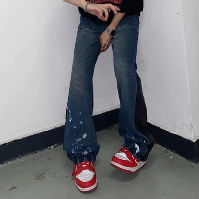 2023 Kanye Y2K Streetwear Baggy Ripped Jeans Pants Men Designer Clothes Washed Blue Straight Hip Hop Denim Trousers Ropa Hombre