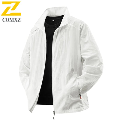 Summer Sunscreen Jacket Men's Casual Quick Dry Breathable UV Coat Outdoor Cycling Camping Fishing Lightweight Skin Windbreaker