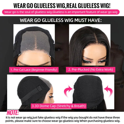 Pre-Bleached Knots 4x4 Glueless Wig Ready To Wear Wigs 180% Straight Pre-plucked Human Hair Bob Wigs Pre-cut Lace Wear Go Wigs