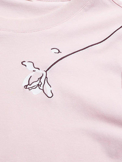I BELIEVE YOU T-shirts for Women 2024 Autumn New Graphic Gentle Embroidery Three Quarter Sleeve Chic Base Clothing 2243015764