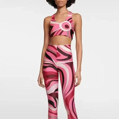 European Fashion Design Women's Two-piece Swimsuits Sexy Tight Fitting Vest Pants Swimwear Sports Yoga Suits Beach Casual Bikini