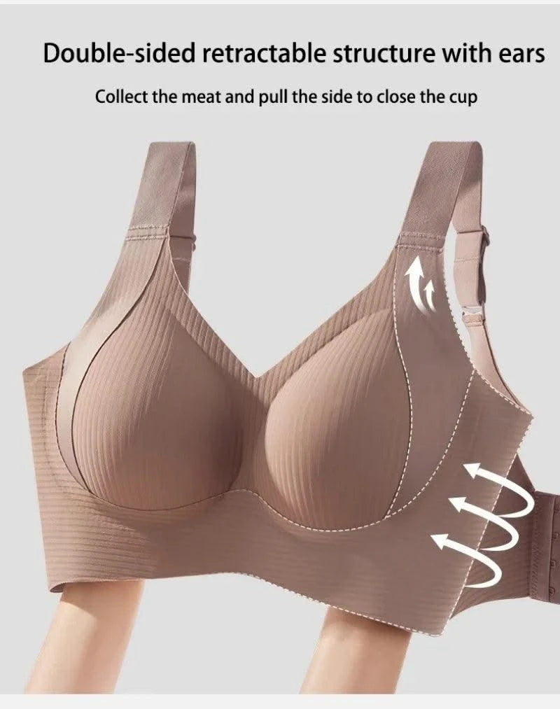 Plus Size Women Seamless Bras Sexy V Waist Brassiere Padded Wireless Soft Sleepwear Female Solid Breathable Underwear Lingerie