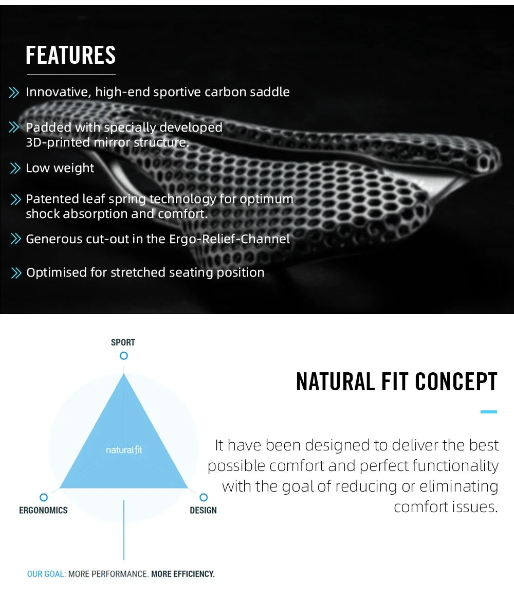 Racing Saddles Bicycle Seat RYET Ultralight 3D Printed Bike Saddle Carbon Saddle Mountain Road MTB Cushion Cycling Seating Parts