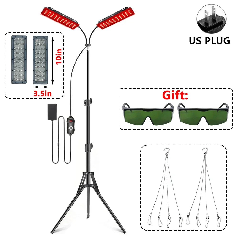 LED Red Light Therapy Lamp LED Infrared Light Therapy 660nm&850nm Near Infrared Light Device Full Body Pain Relief Skin Care