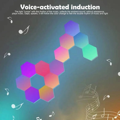 RGB Hexagonal Quantum Lamp LED Smart Wall Light Panels APP Remote Control Ambient Night Light DIY Shape Game Room Decor