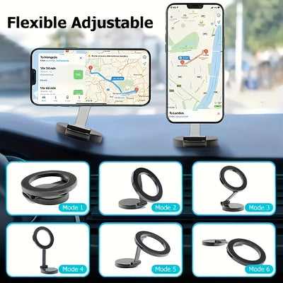 Fits MagSafe Car Mount, [All-Metal] Magnetic Phone Holder for Car with Strong Magnets, 360° Adjustable iPhone Car Mount