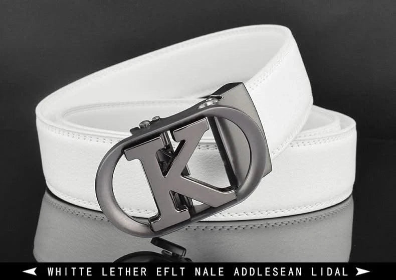 Men Fashion K Letter High quality Genuine Leather  Designer Belts | Male Waist Strap