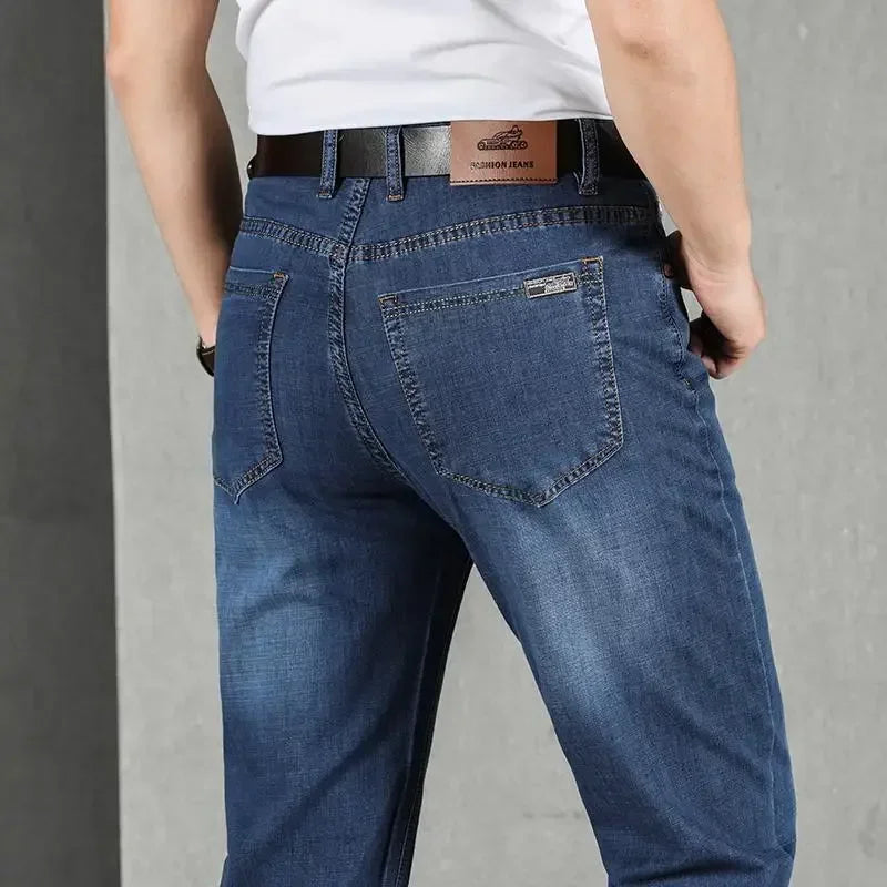Jeans for Men Work Wear Male Cowboy Pants 2024 Fashion Trousers High Quality Original Classic Straight with Pockets New in Baggy
