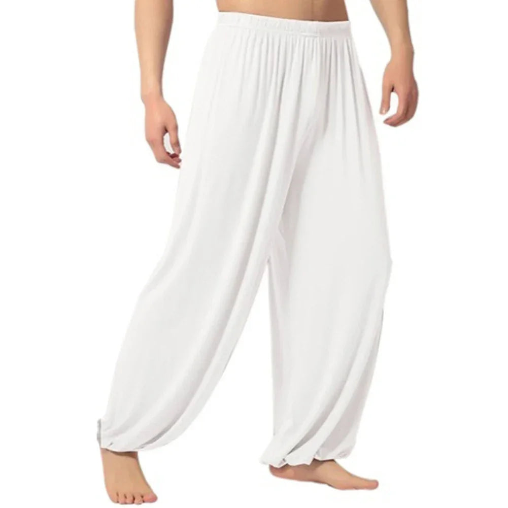 Yoga Pants Men\'s Casual Solid Color Baggy Trousers Belly Dance  Harem  Slacks sweatpants Trendy Loose  Clothing