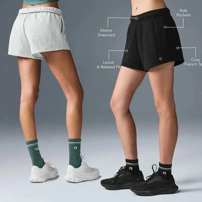 Women Sweatshirt  Accolade 1/4 Zip Pullover Yoga Leisure Top Stand Up Collar Coat Hoodie Fitness Loose Wide Leg Shorts Sport Set