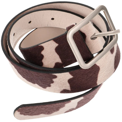 Jeans Simulated Horsehair Belt Woman Women's Pu for Ladies Western Belts with Animal Print