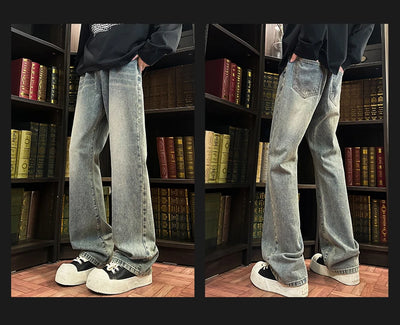 Autumn New Men's Jeans Baggy Straight Wide Leg Male Fashion Vintage Denim Pants Men Youth Popular Brand Streetwear Jean Trousers