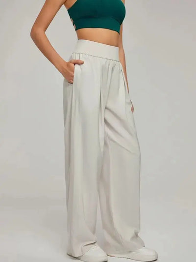 Women pants  Wide Leg High Waist Loose Trousers Summer Casual Yoga Pants  Draping Breathable Gym Lounge Pants Woman clothing