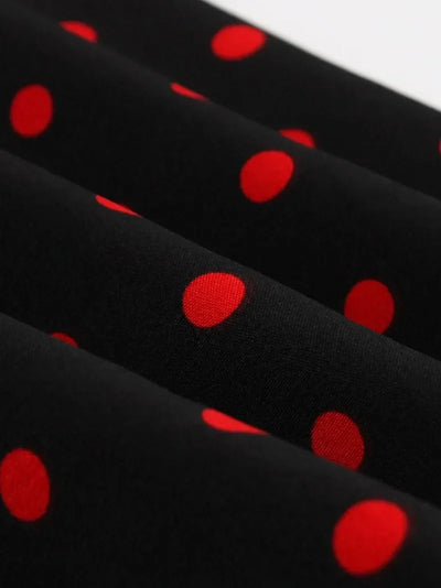 2025 New Women Party Dress Dot Print Sleeveless A Line 50s Evening Gowns Red A-line Tight Waist Prom Banquet Summer Midi Dress