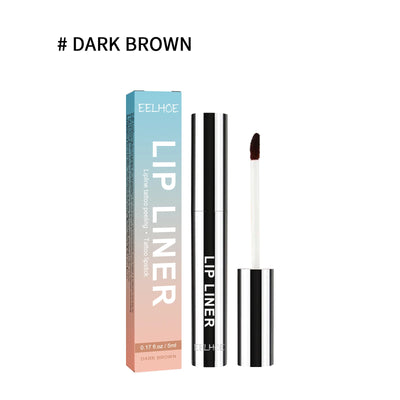 EELHOE Peel Lip Liner Outline Lip Shape Matte Lip Color Non-faint Red Brown Waterproof Long Lasting Contour Liner Lip Brush