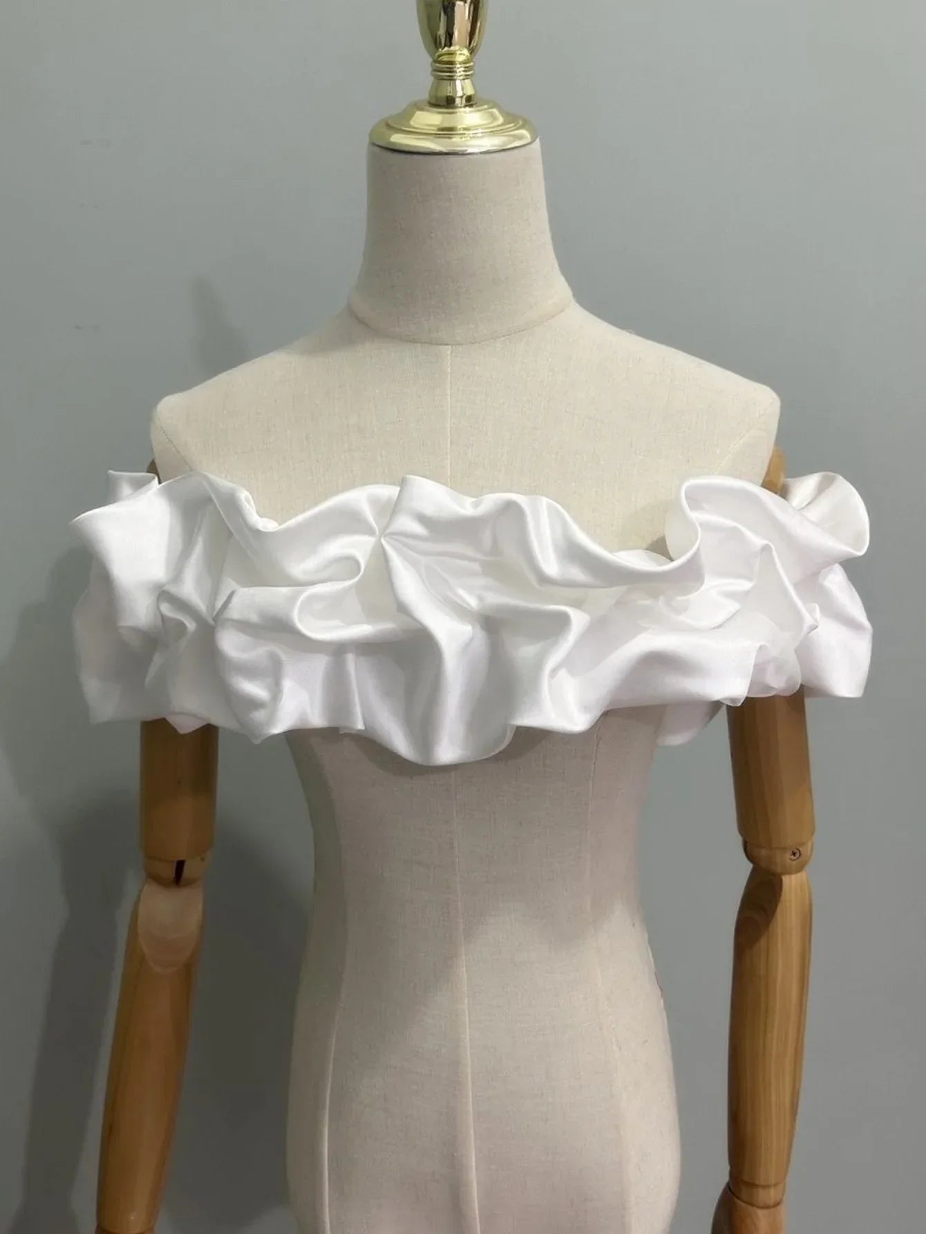 Bridal One-shoulder Satin Shawl Covering Side Breasts Strappy Shawl Lady Dinner Party Dress Scarf Wedding Dresses Accessories