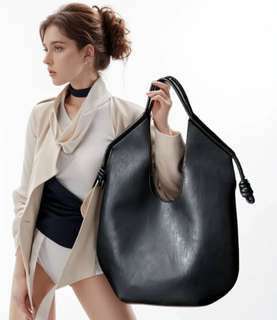 Womens Black Handbag Minimalist Casual Tote Bag Large-capacity Commuting Shoulder Armpit Large Handbags Designer Business Clutch