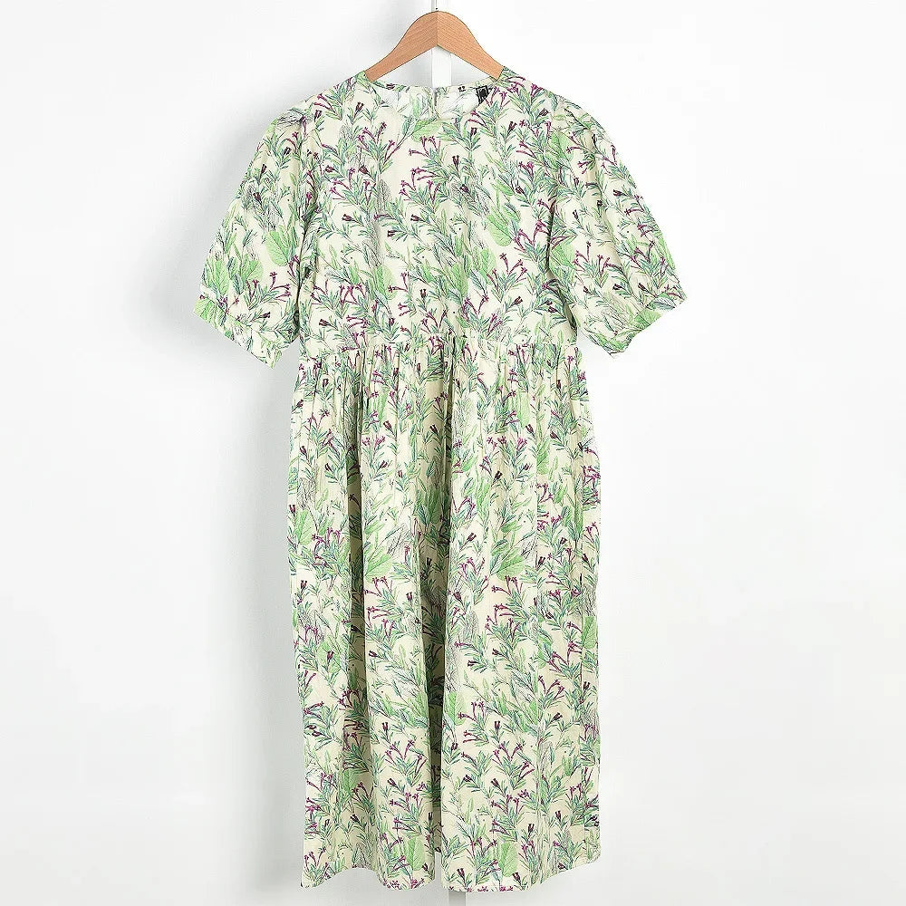 Women's Summer Dress Puff Sleeve V-Neck Half Sleeve Loose Comfortable Elegant dresss