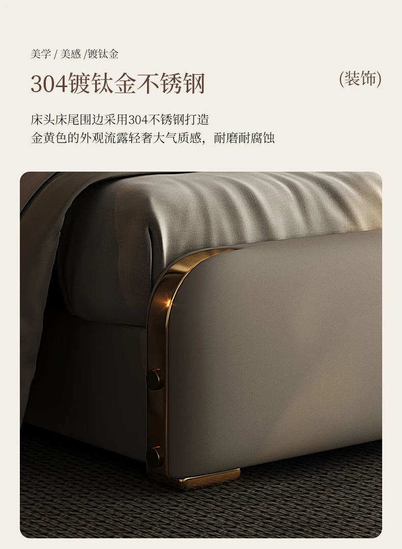 Luxury Double Bed Modern Sofa Design Simple Princess Sleeping Massage Bed Leather Headboards Muebles Lounge Suite Furniture