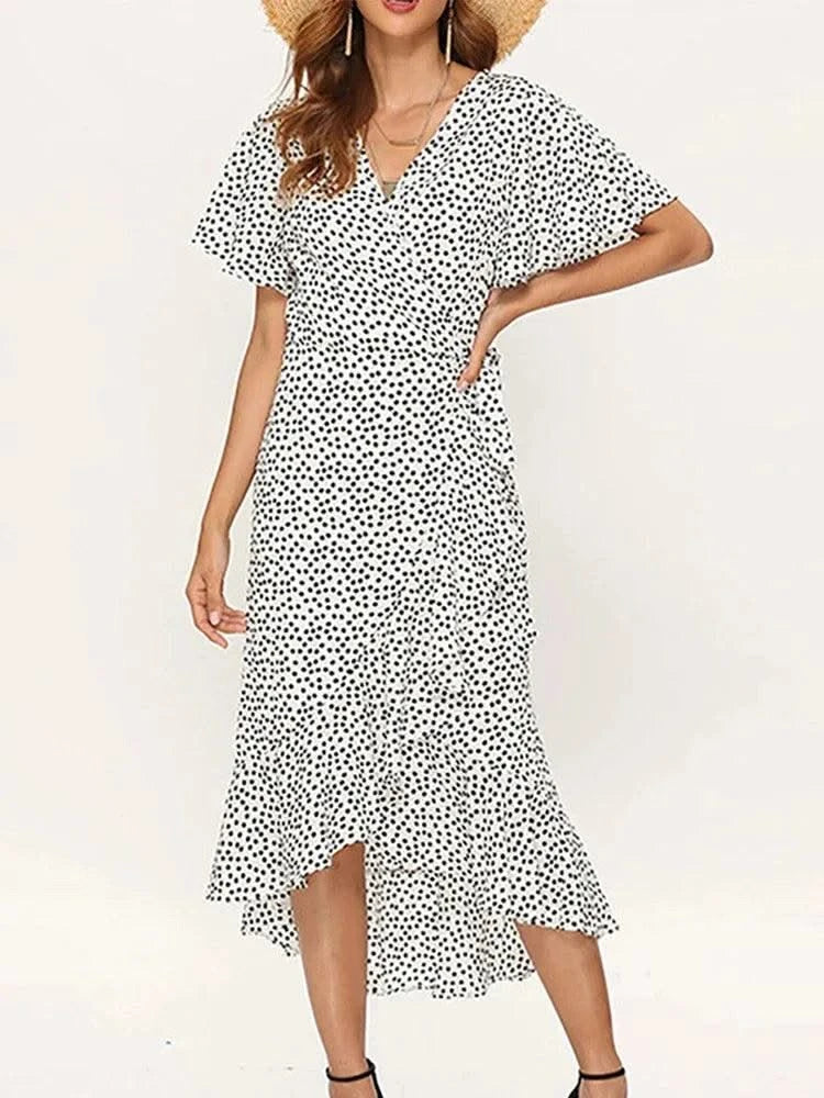 Summer Beach Maxi Dress Women Floral Print