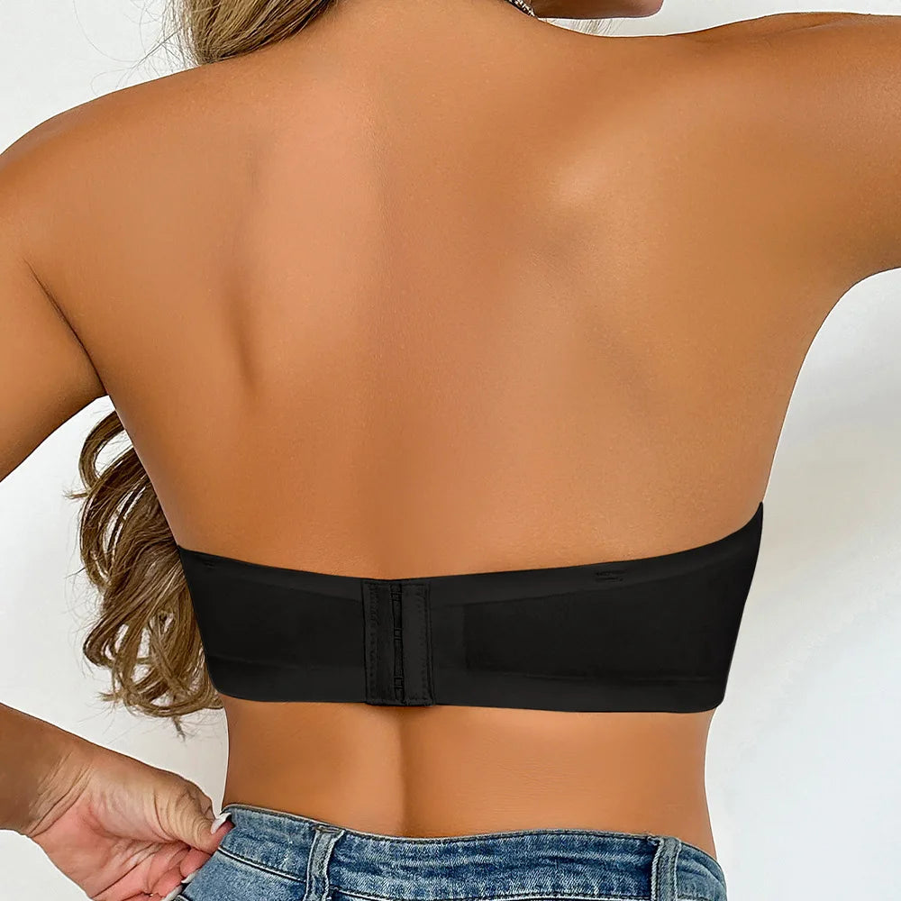 Women Sexy Bra Breathable Seamless Bralette - See-Through Detachable Straps, Push-Up, Comfortable, Non-Slip, Lightweight