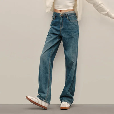 Semir 2025 Women Jeans Autumn New High-waisted Wide-leg Pants All-match Trousers for Women