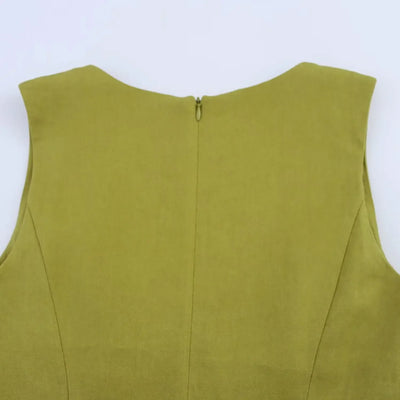 TFMLN Women's A-line Long Dress Elegant Square Neck Sleeveless Wide Sling Maxi Dresses 2025 Summer Lady Commute Button Dresses