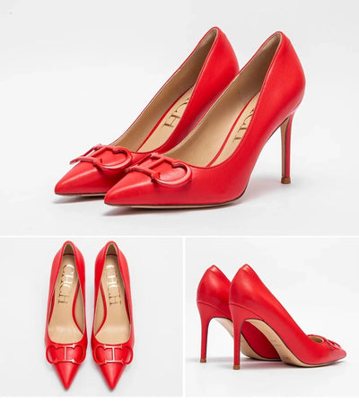 Women's Pointed Metal Buckle High Heels | Party | Carnival |Women's Shoes 9cm