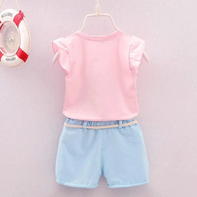 Children's Girls Clothes Summer New Baby Girl 1 2 3 4 Year Fashion Cute Vest Shorts 2Pcs/Sets Infant Outfits Kids Tracksuits