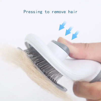 Pet Grooming Comb for Cats & Dogs, One - Click Hair Removal, Special Design, Ideal for Detangling & Shedding Control