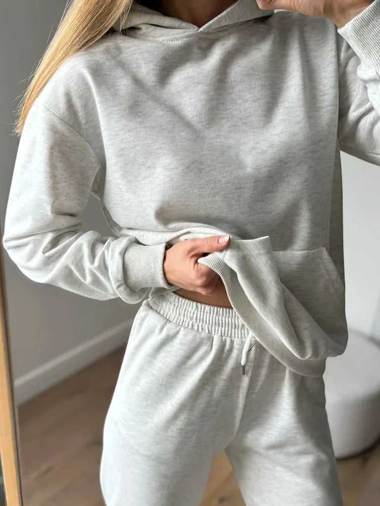 Cotton Sweatpants Sets For Women 2 Pieces Outfit Autumn Loose Hoodies And Pants Sets Sports Suits Women Tracksuits Set Ladies