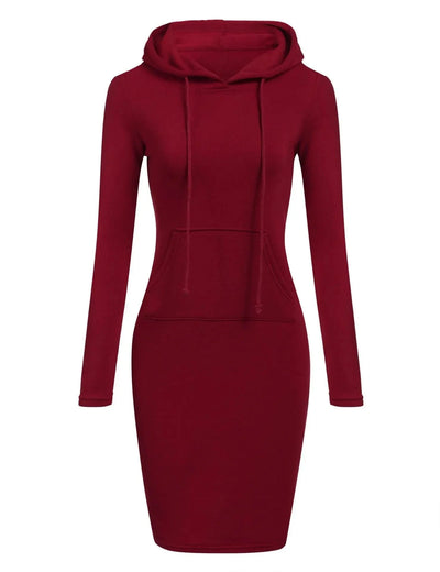 Ladies Autumn Attire Women's Hooded Dresses Hoodie - Style Sweatshirt Dresses for Women Tops in Ladies Clothing