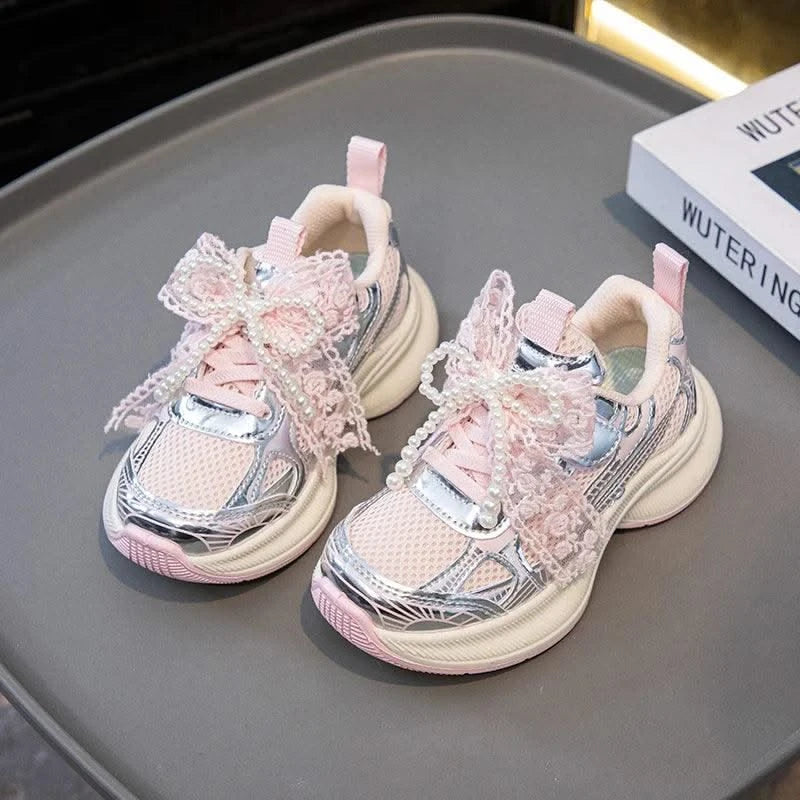 Children Sports Shoes 2025 New Spring Autumn Boys White Shoes Girls Breathable Mesh Casual Soft Sole Sneakers Kids Running Shoes