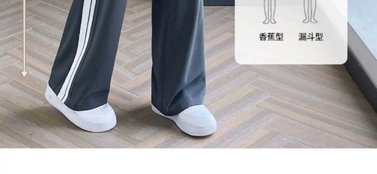 Wide-leg Pants for Women in Spring and Autumn High Waist Loose Straight Slim Striped Floor-moving Suit Pants