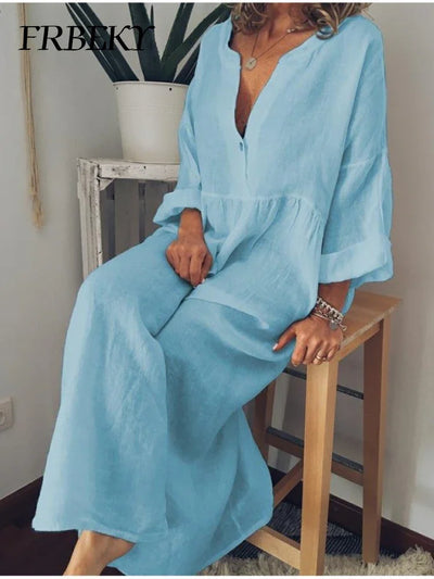 Women's Summer Dress New Long-sleeved V-neck Big Swing Dress Women Dresses for Women 2024 Casual Commuter Office Lady Vestidos